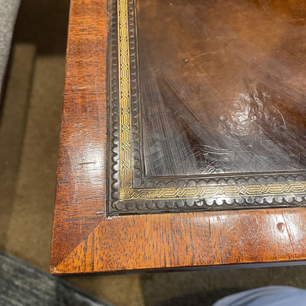 Vintage Leather Inset Cool Wire Door Side Table C SIDE TABLES