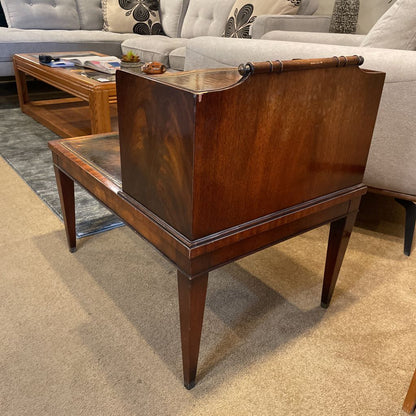 Vintage Leather Inset Cool Wire Door Side Table C SIDE TABLES