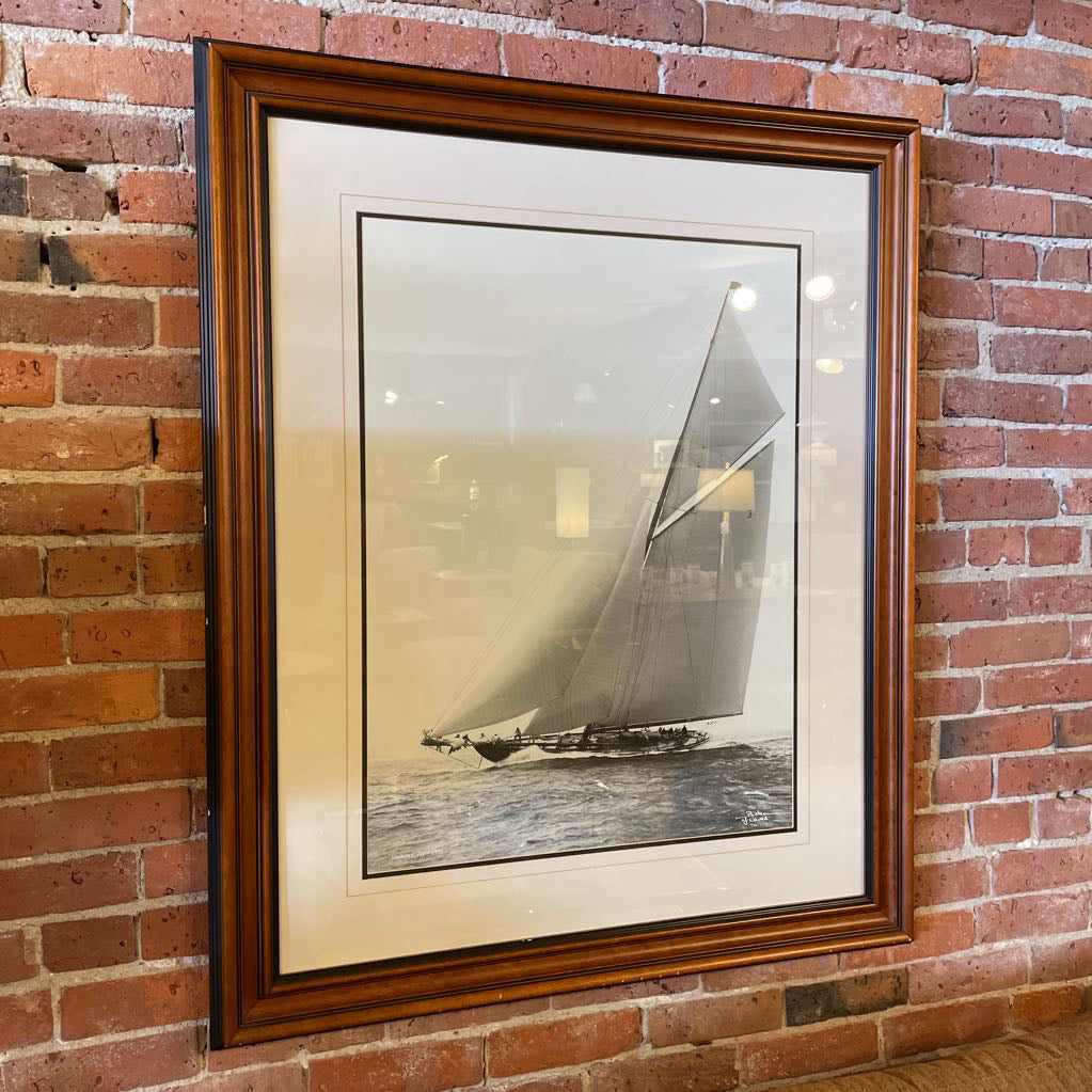 Large Framed Fanous Sailboat Bekan of Cowes ART