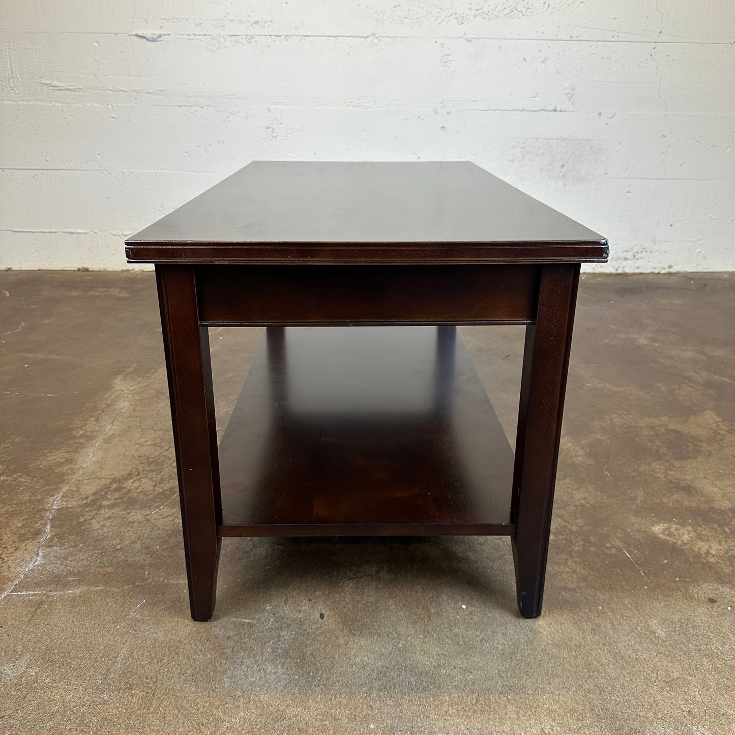 Dark Wood Coffee Table w/Lower Shelf
