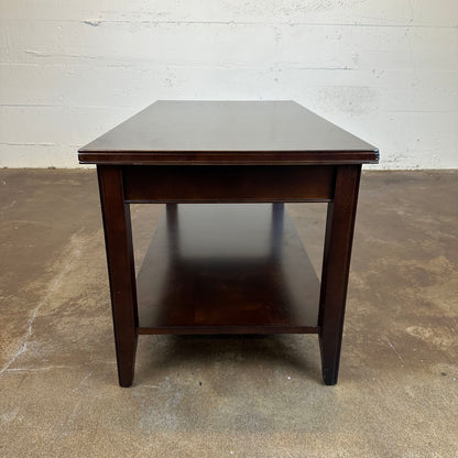 Dark Wood Coffee Table w/Lower Shelf