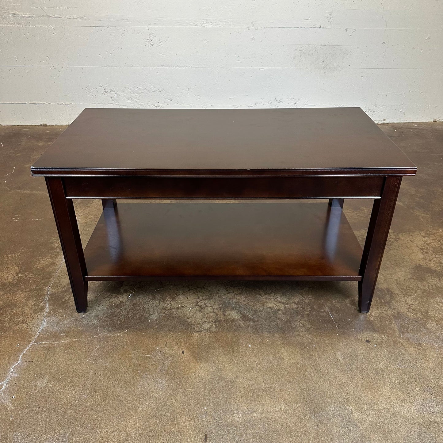 Dark Wood Coffee Table w/Lower Shelf