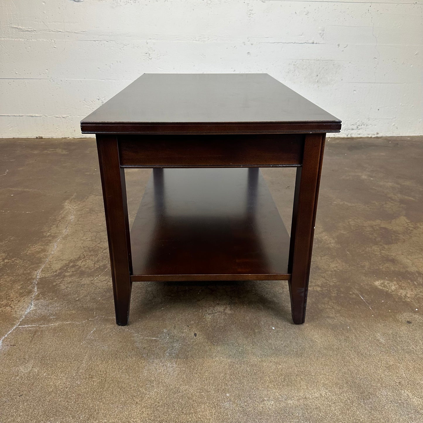 Dark Wood Coffee Table w/Lower Shelf