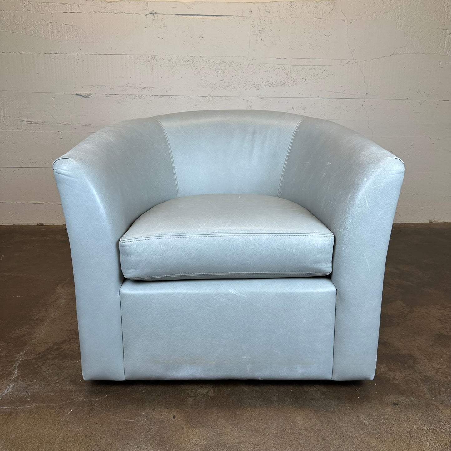 Taupe Leather Swivel Chair