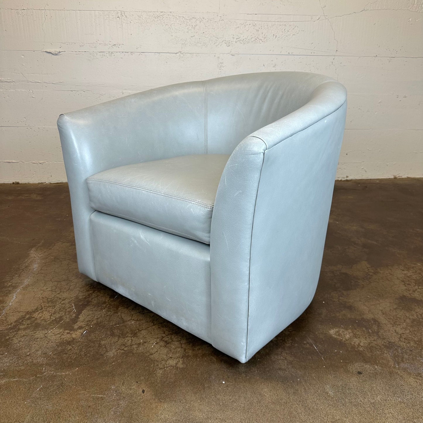 Taupe Leather Swivel Chair