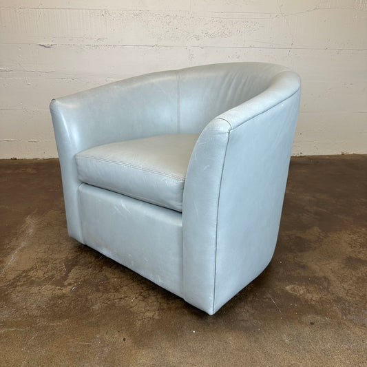Taupe Leather Swivel Chair U ACCENT CHAIRS