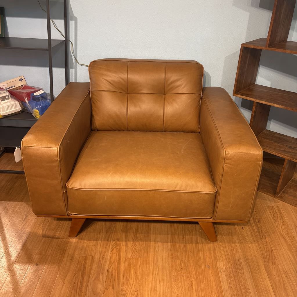 Odense Caramel Leather Accent Chair U ACCENT CHAIRS