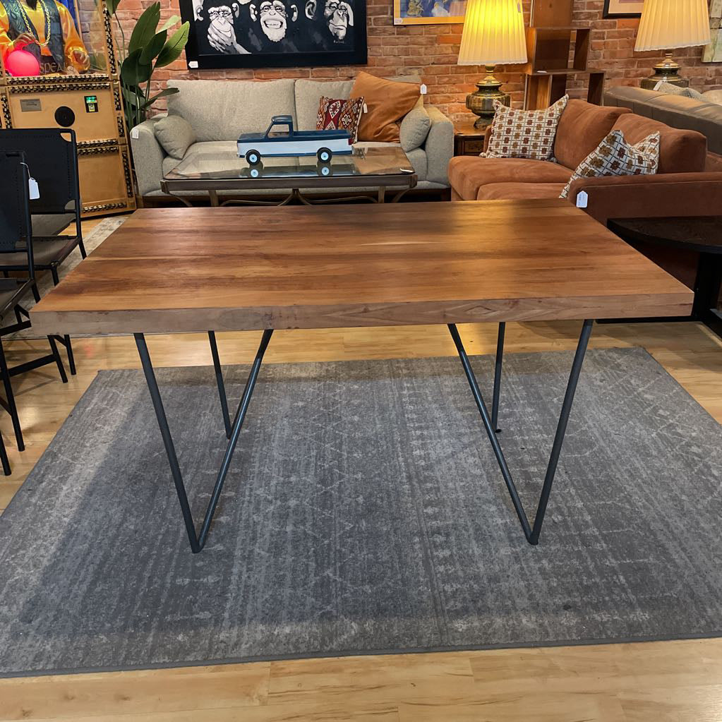 CB2 Rectangular Acacia Dining Table w/ Hairpin Legs C DINING TABLES