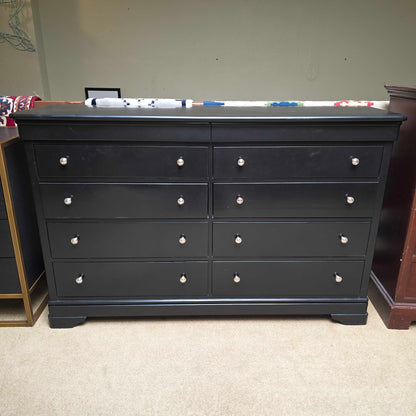 Stanley 8 Drawer Black Lowboy Dresser