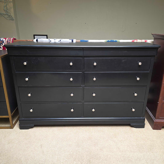 Stanley 8 Drawer Black Lowboy Dresser