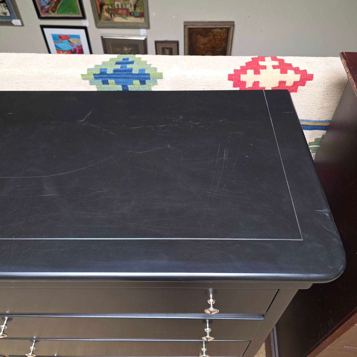 Stanley 8 Drawer Black Lowboy Dresser