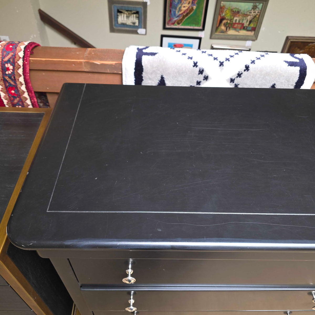 Stanley 8 Drawer Black Lowboy Dresser