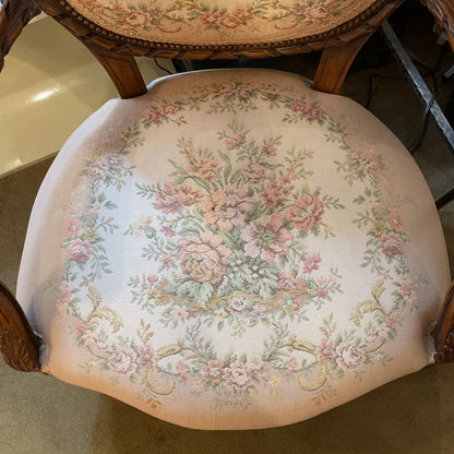 Louis XV Carved Mahogany Needlepoint Chair U ACCENT CHAIRS