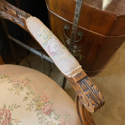 Louis XV Carved Mahogany Needlepoint Chair U ACCENT CHAIRS