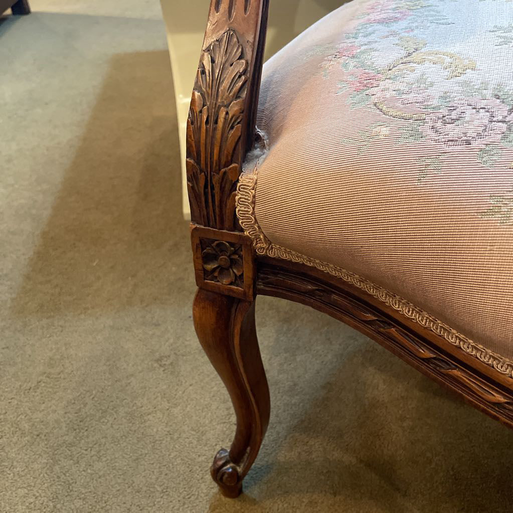 Louis XV Carved Mahogany Needlepoint Chair U ACCENT CHAIRS