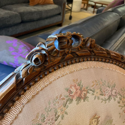 Louis XV Carved Mahogany Needlepoint Chair U ACCENT CHAIRS