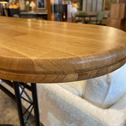 Metal + Blonde Wood Scaffolding Leg Bar Table