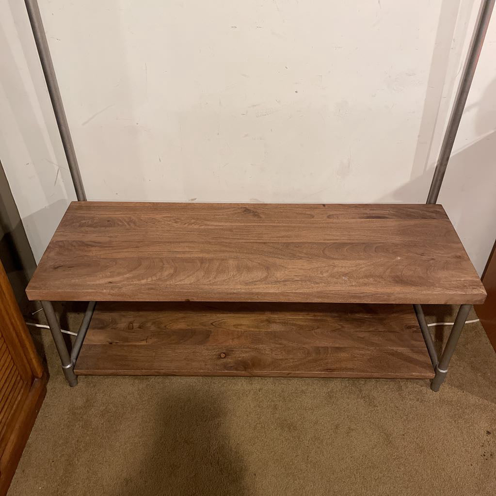 West Elm Industrial Wood + Metal Entry Bench Coat Rack C CONSOLE TABLES