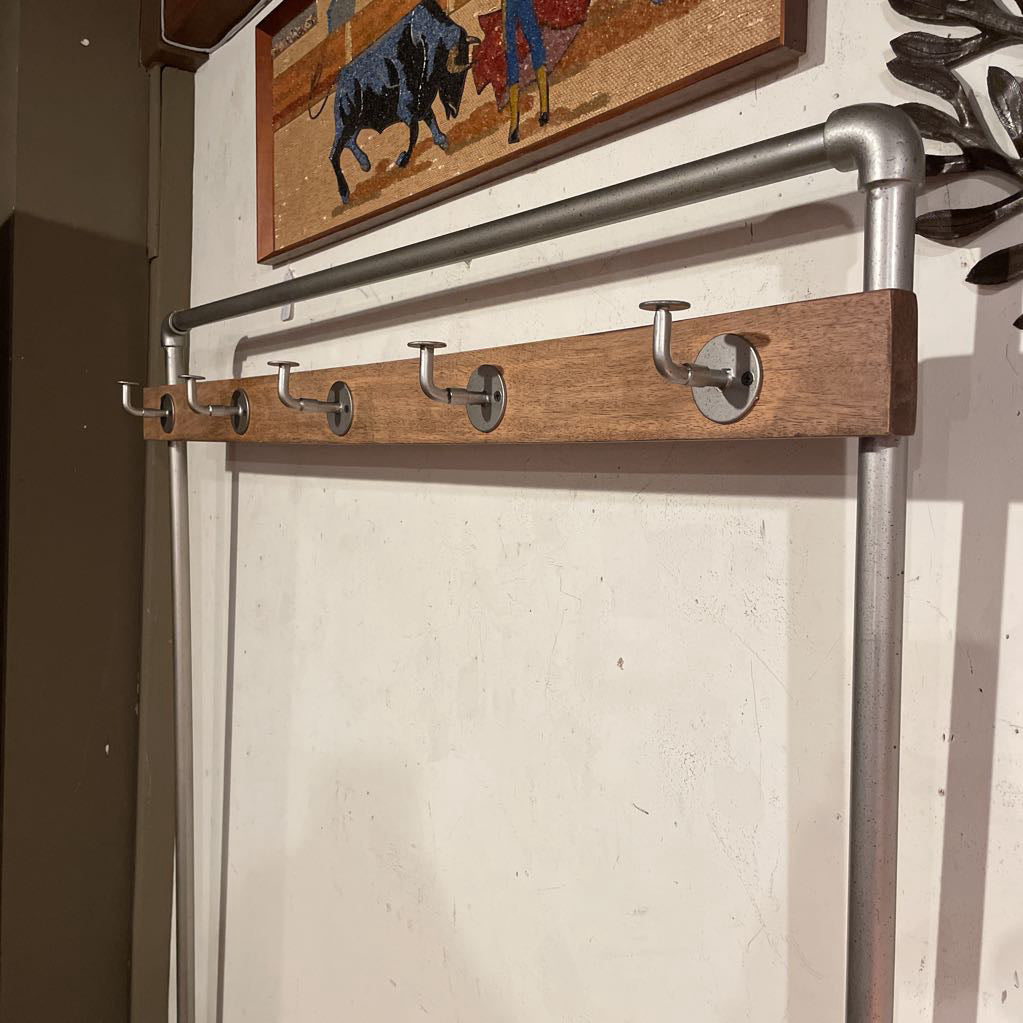 West Elm Industrial Wood + Metal Entry Bench Coat Rack C CONSOLE TABLES