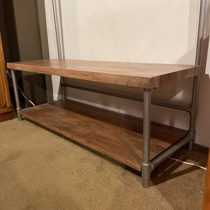 West Elm Industrial Wood + Metal Entry Bench Coat Rack C CONSOLE TABLES