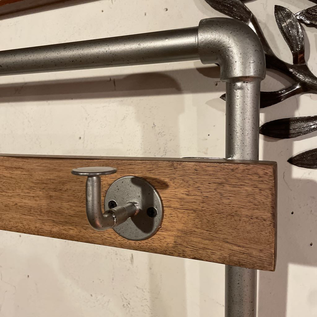 West Elm Industrial Wood + Metal Entry Bench Coat Rack C CONSOLE TABLES