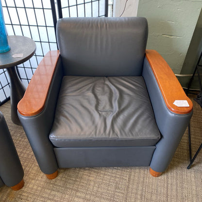 AGI INDUSTRIES Contemporary Grey Wood Arm Club Chair U ACCENT CHAIRS
