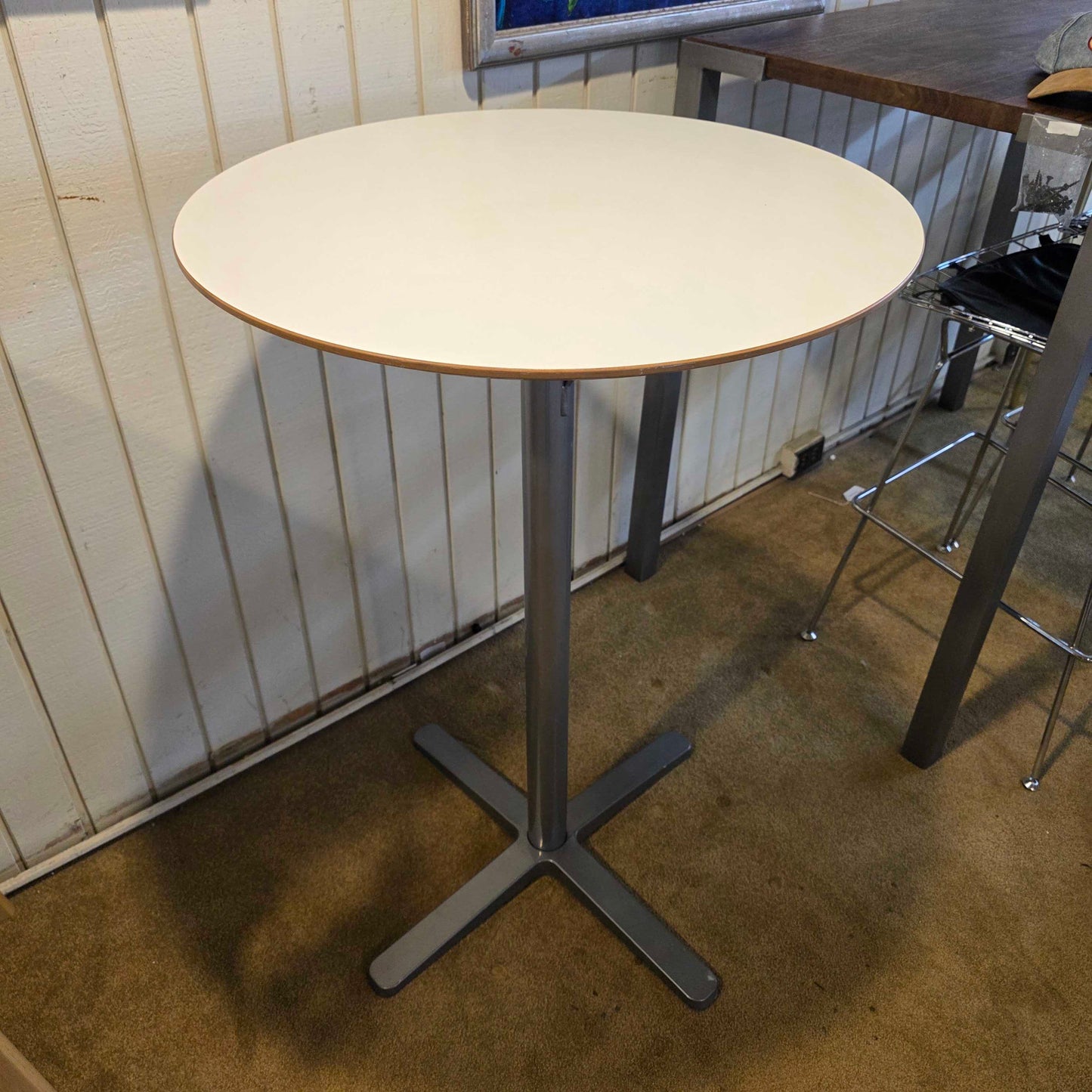White Top Bar Height Table