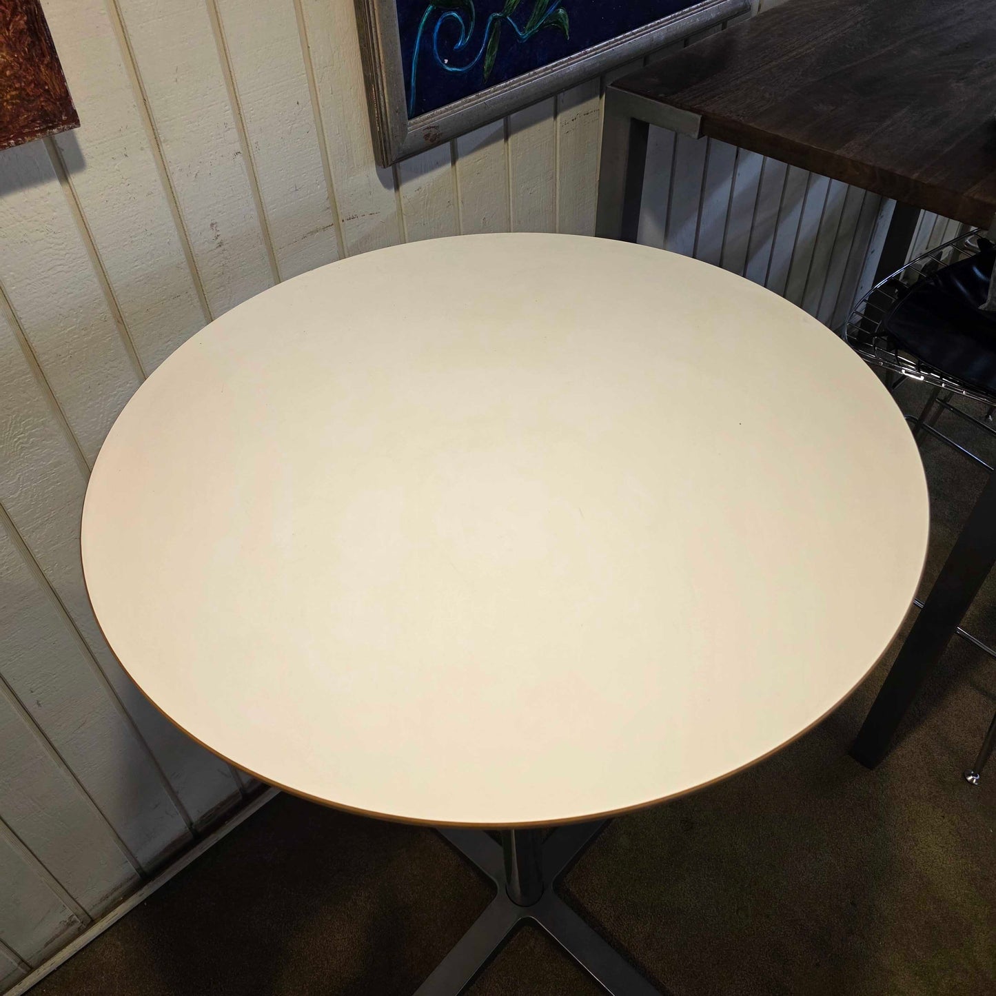 White Top Bar Height Table