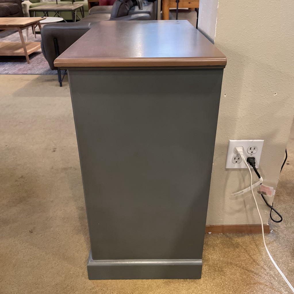 Blue 2 Door 2 Drawer Cabinet w/ Silver Geometric Front C CABINETS