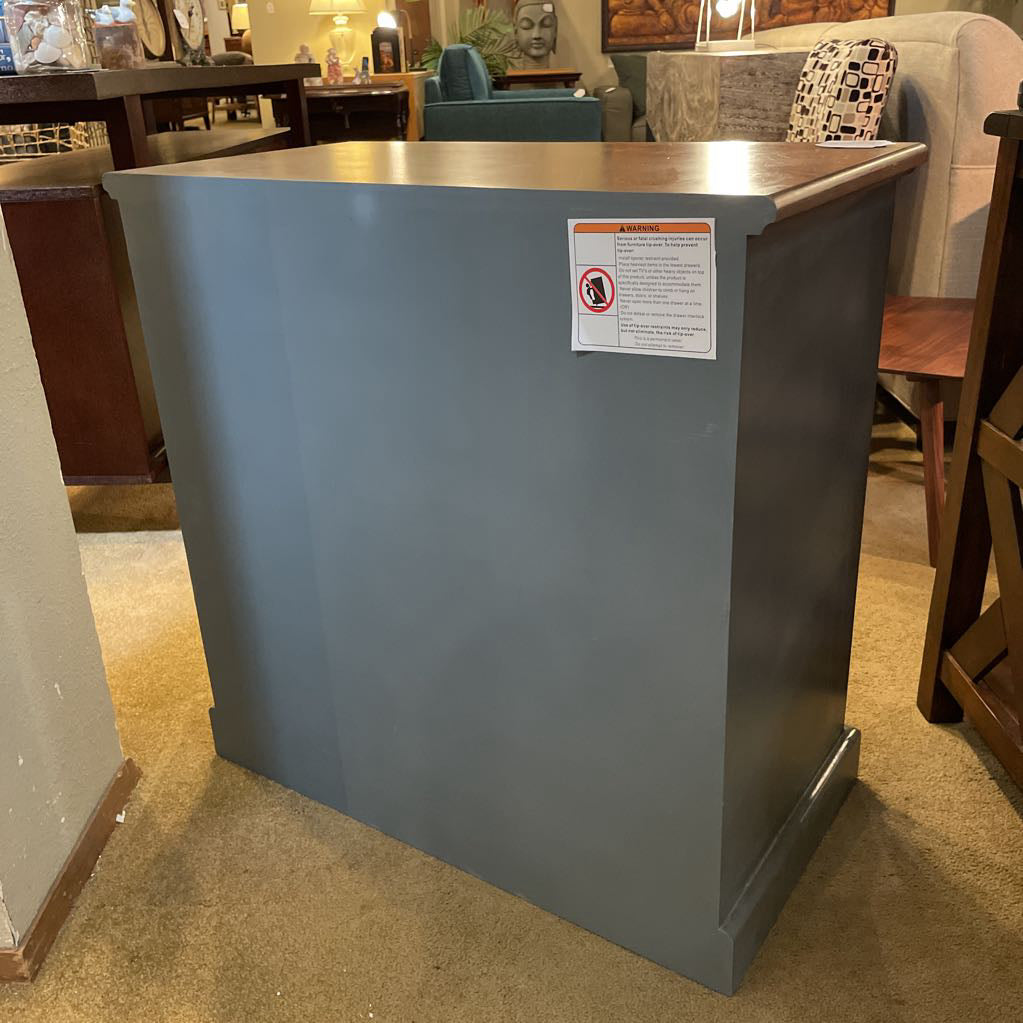 Blue 2 Door 2 Drawer Cabinet w/ Silver Geometric Front C CABINETS