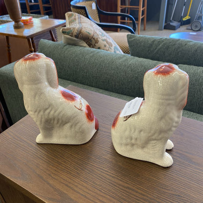 STAFFORDSHIRE WARE SPANIELS PAIR UNIQUE FINDS