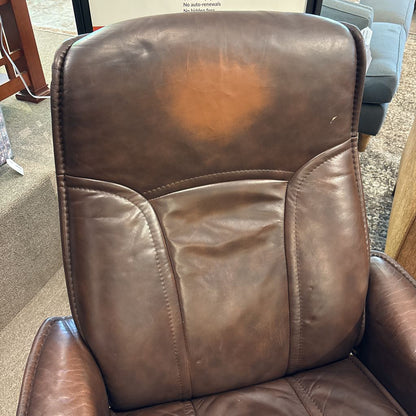 Stressless Brown Leather Recliner w/ Ottoman U ACCENT CHAIRS