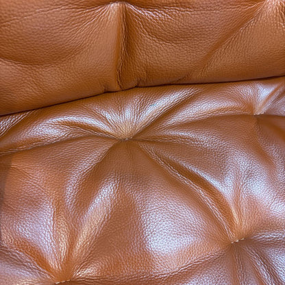 MCM Bentwood Orange Leather Recliner w/ Ottoman U ACCENT CHAIRS