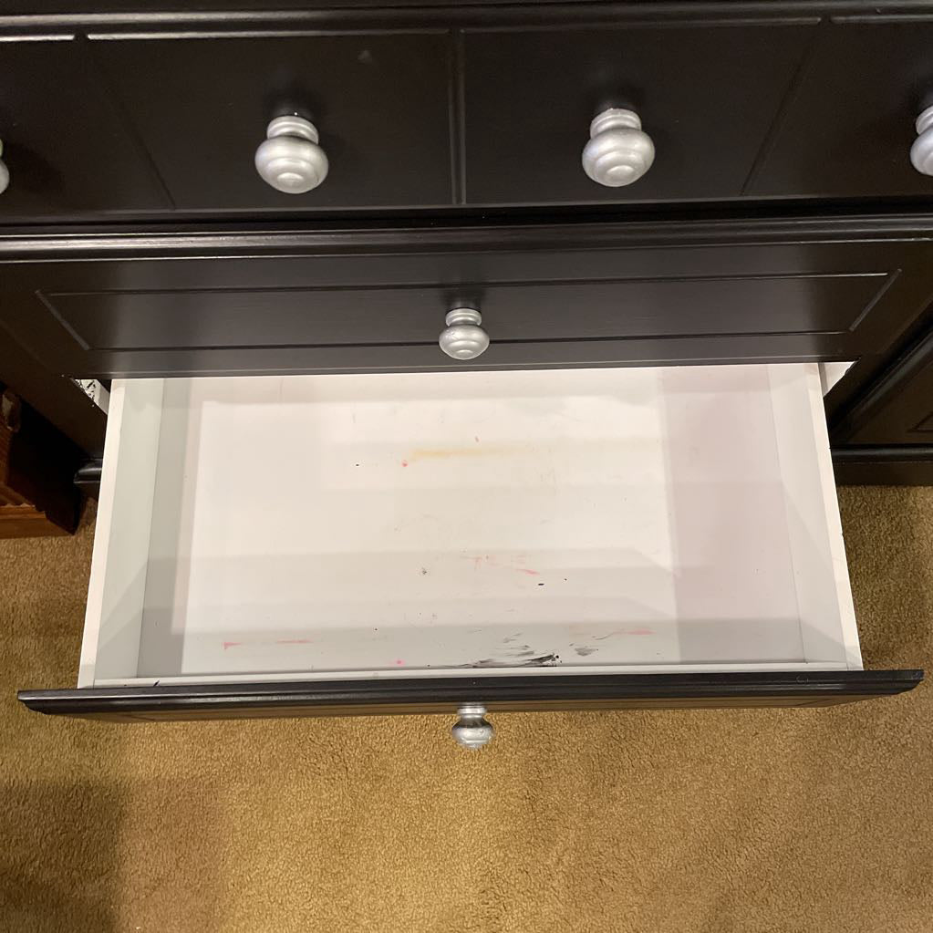 AS IS Black Painted 1 Door 3 Drawer Buffet C SIDEBOARDS