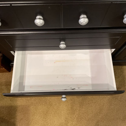 AS IS Black Painted 1 Door 3 Drawer Buffet C SIDEBOARDS