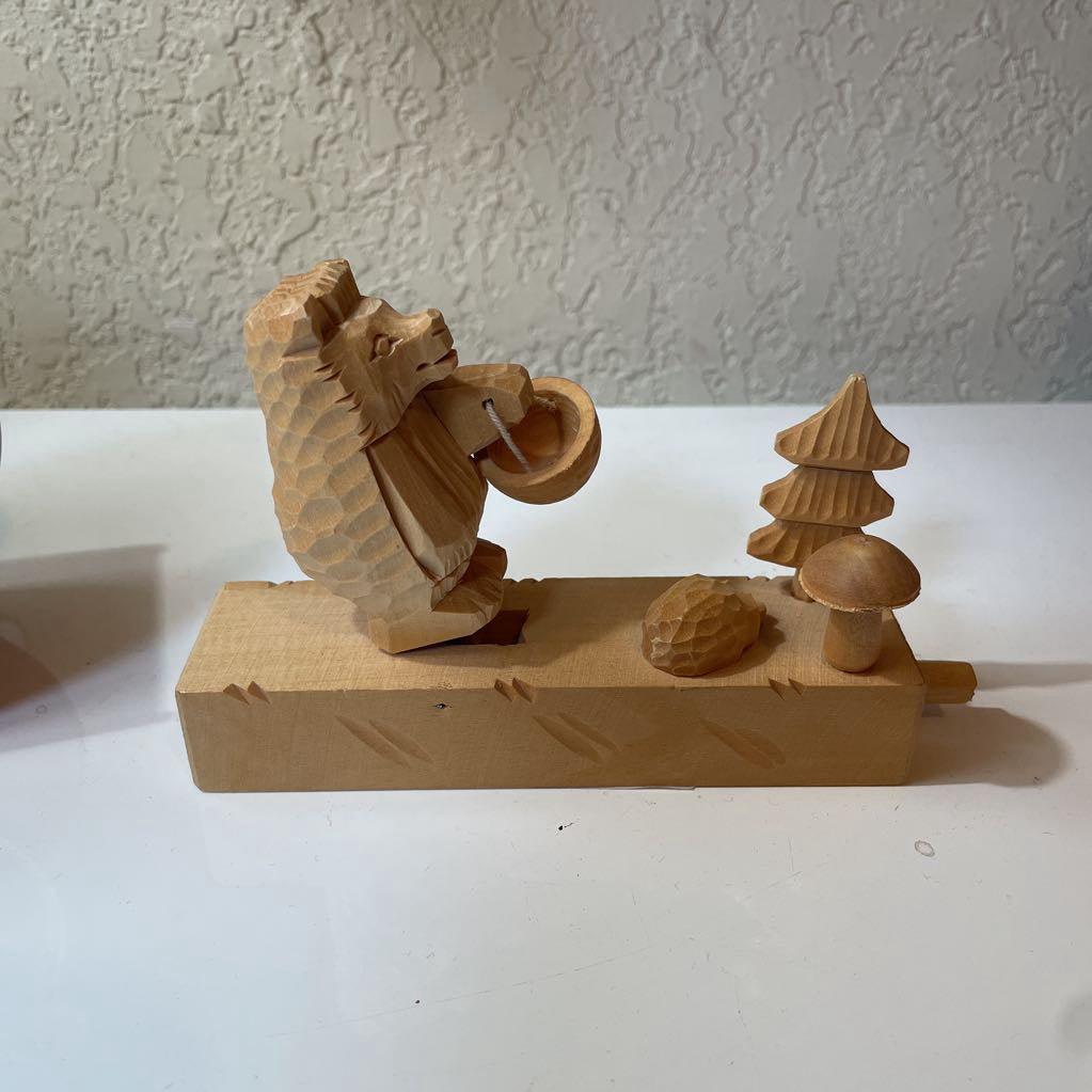 Carved Wood Bear Action Toy SMALLS