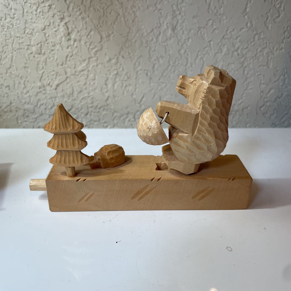 Carved Wood Bear Action Toy SMALLS