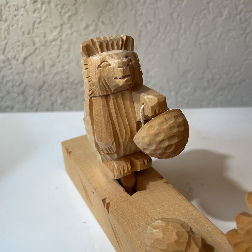 Carved Wood Bear Action Toy SMALLS