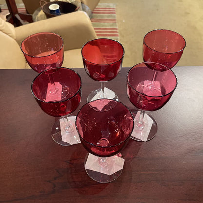 6/Pc SET Rose Colored Aperitif Glasses SMALLS