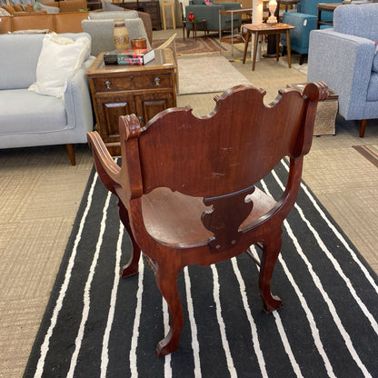Antique Fiddle Back Throne Chair U ACCENT CHAIRS