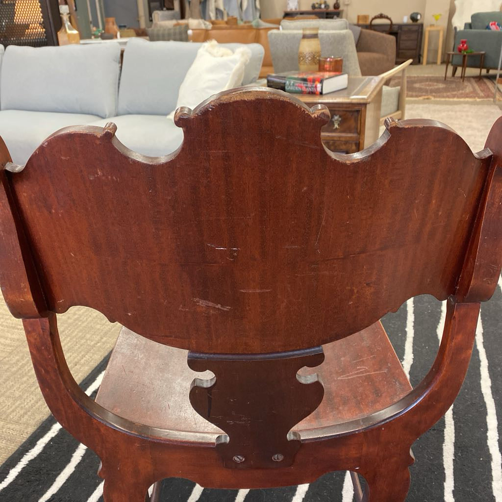 Antique Fiddle Back Throne Chair U ACCENT CHAIRS