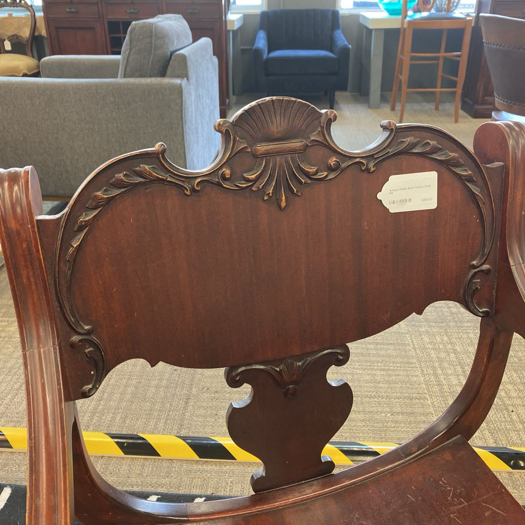 Antique Fiddle Back Throne Chair U ACCENT CHAIRS