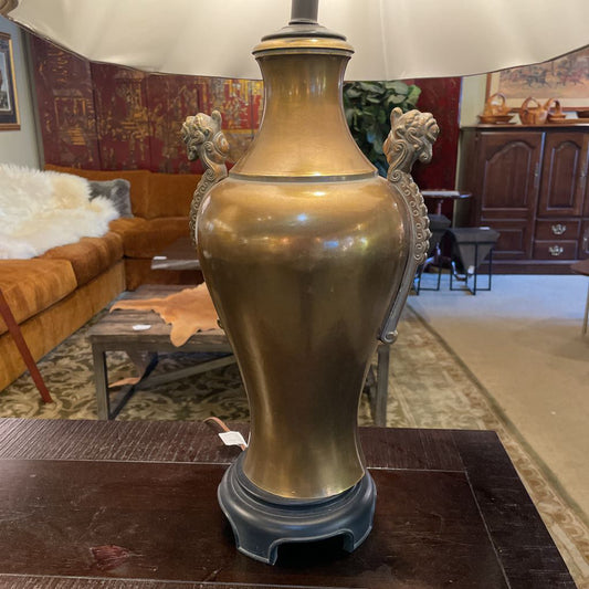 Vint. Heavy Brass Dragon Theme Lamp LAMPS