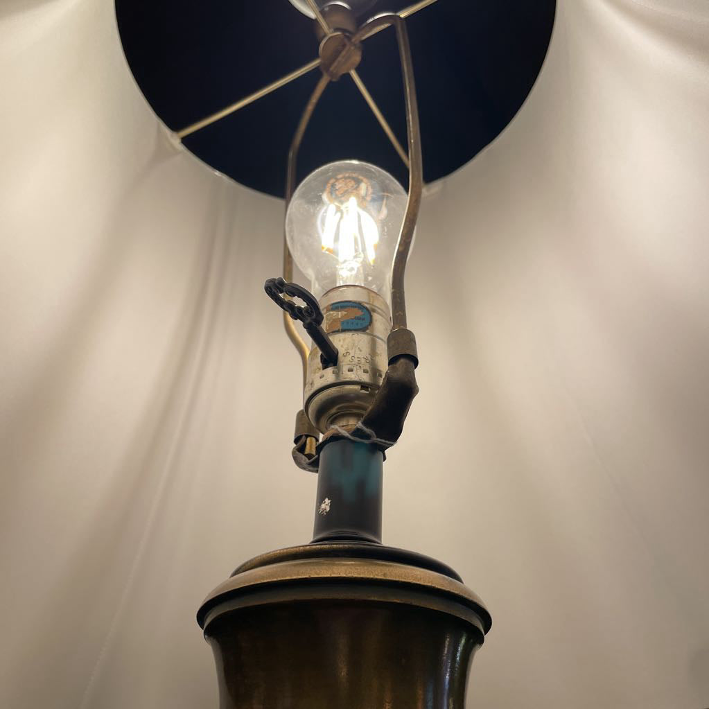 Vint. Heavy Brass Dragon Theme Lamp