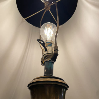 Vint. Heavy Brass Dragon Theme Lamp