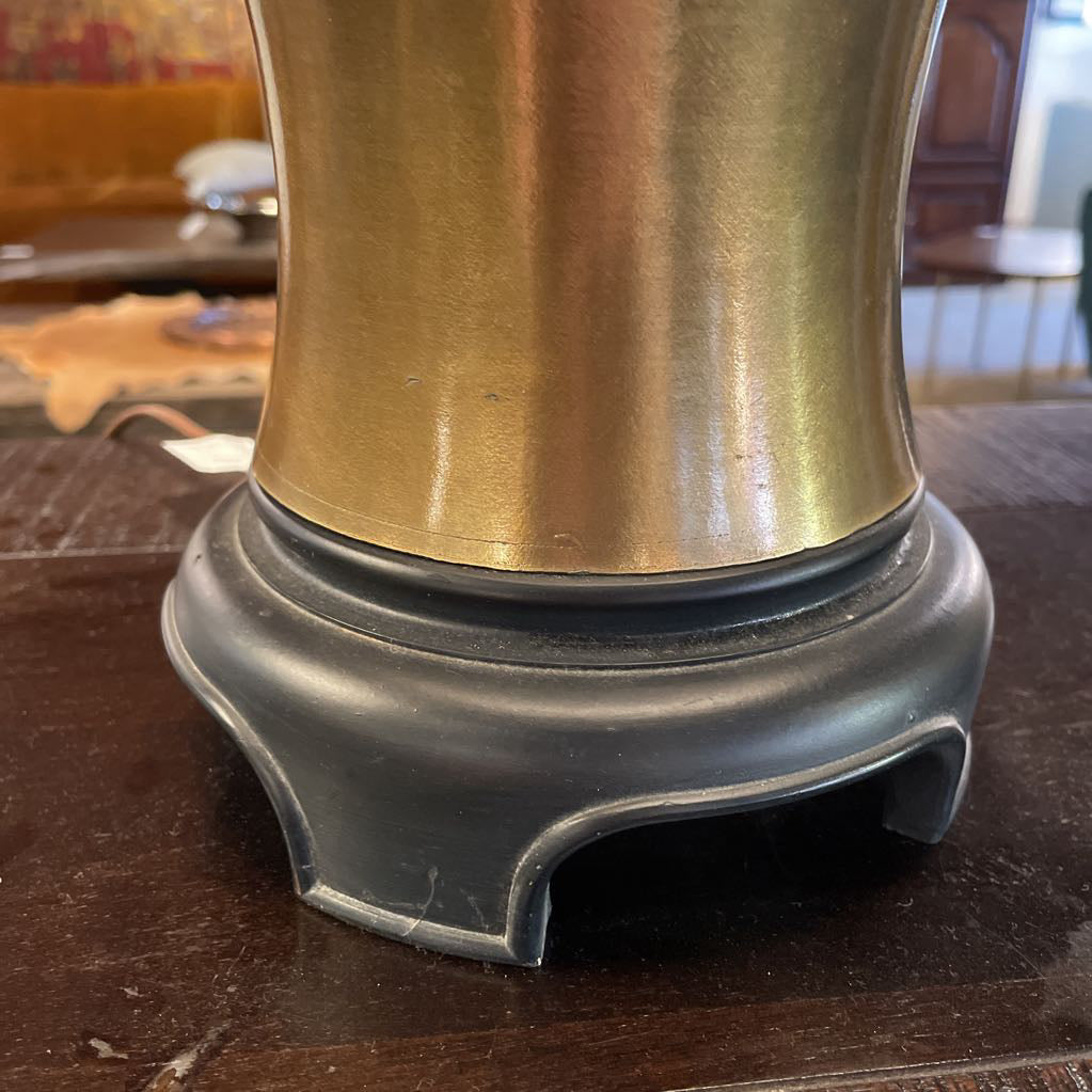 Vint. Heavy Brass Dragon Theme Lamp