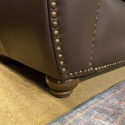 Italian Leather Brown Roll Arm Sofa U SOFAS