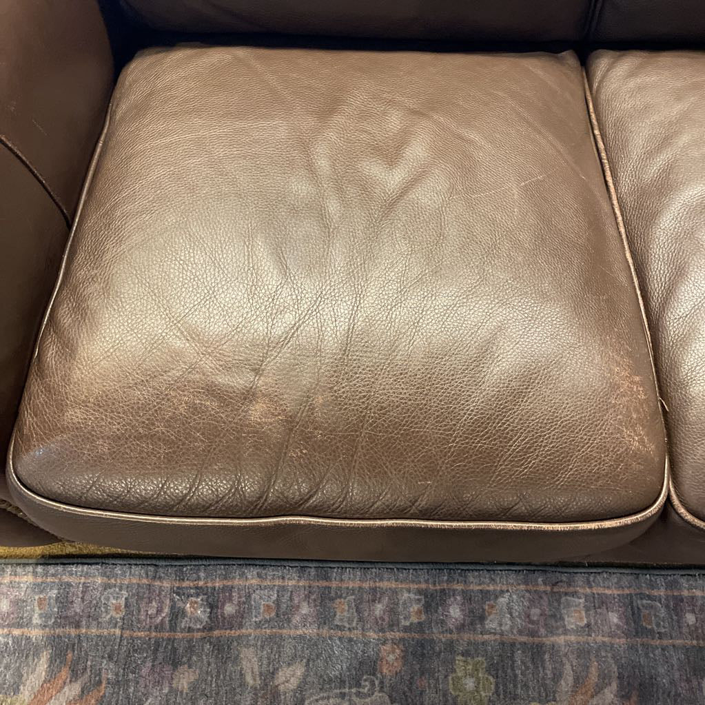 Italian Leather Brown Roll Arm Sofa U SOFAS