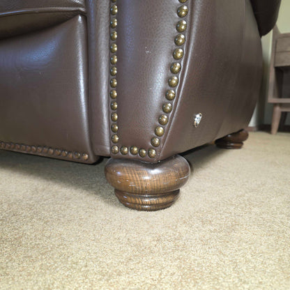 Natuzzi Italia Leather Brown Roll Arm Reclining Chair