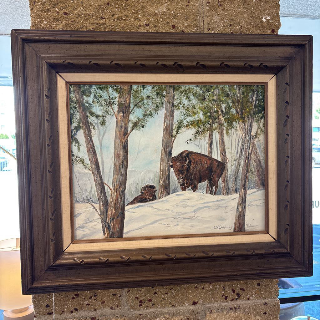 Hand Painted Buffalo Signed Art ART
